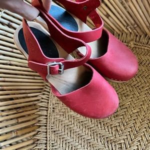 Red clogs. Lottas from Stockholm. Size 37. Size US 7.